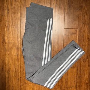 Adidas Gray 3-Stripe Leggings
